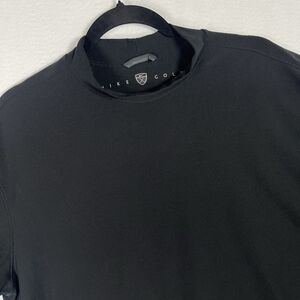 Nike Golf Tiger Woods Mock Neck Shirt Mens XXL Black Dri-FIT Short Sleeve XXL